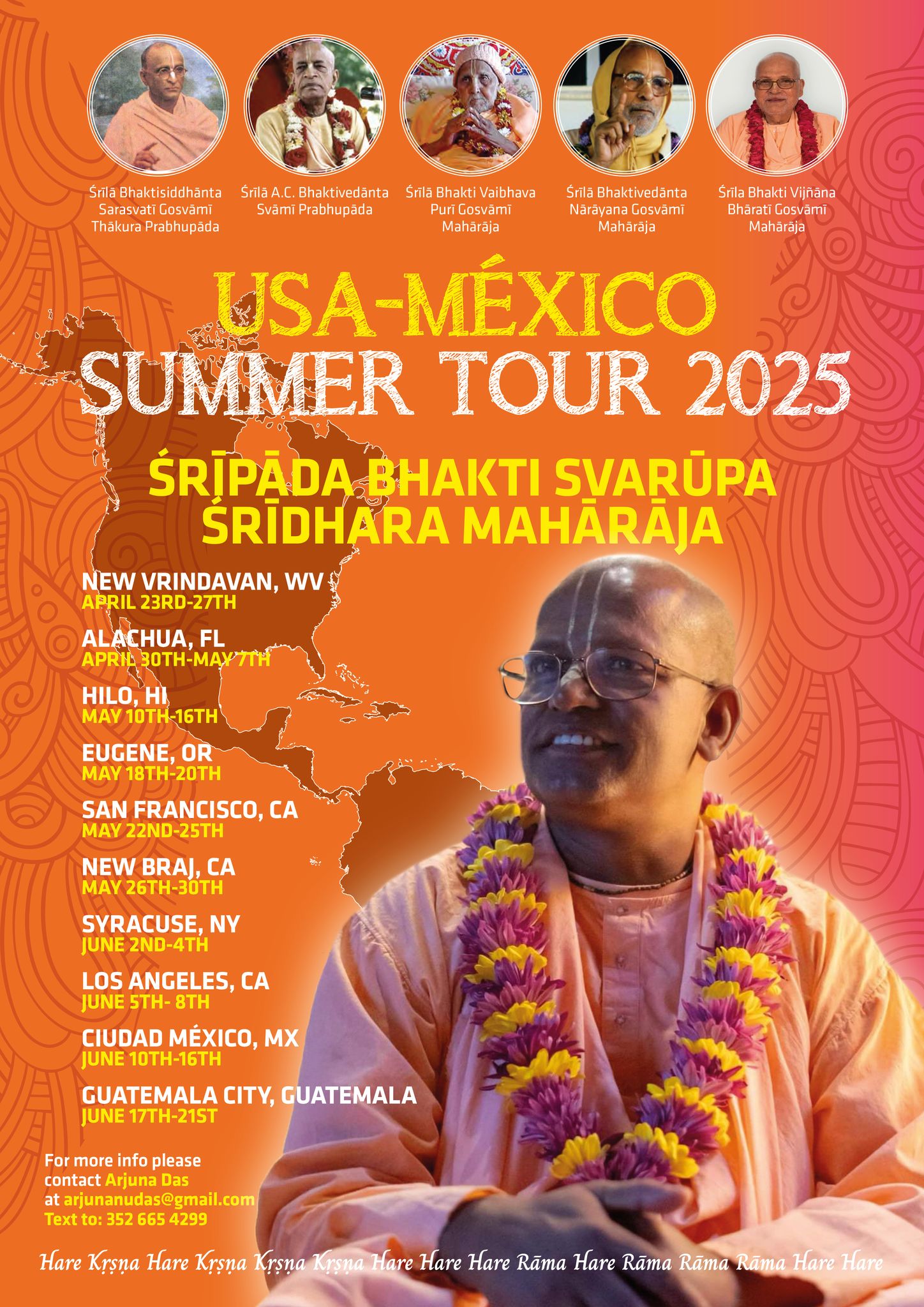 schedule Schedule of the North American Tour